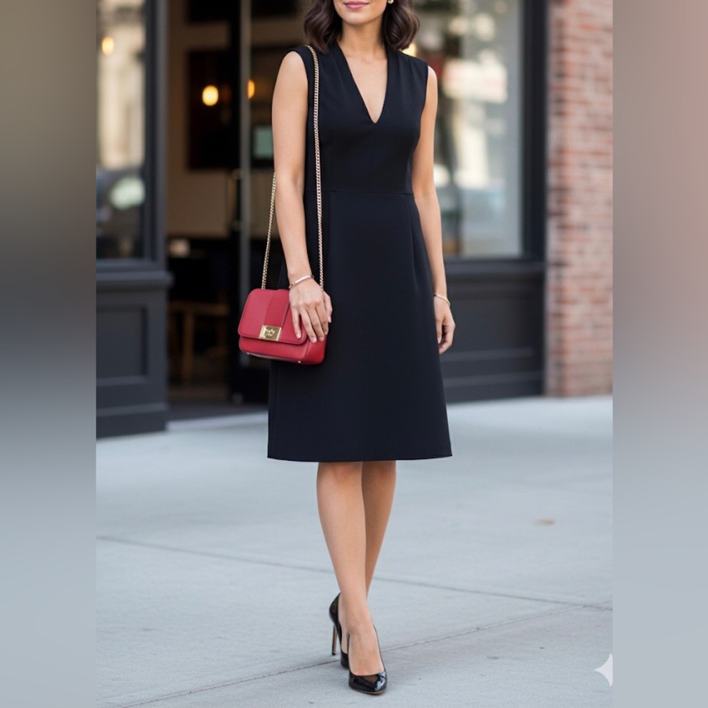 NWT Kate Spade New York Gwendolyn LBD V-Neck Sheath Dress Size 4 Quiet Luxury